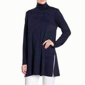 EILEEN FISHER Women's NEW! Tencel Stretch Terry Mock Neck Tunic | Size Large